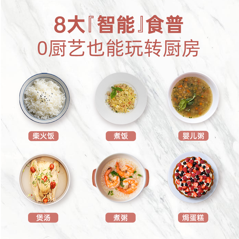 奥克斯臻卓专卖店奥克斯迷你电饭煲家用小型智能多功能预约全自动电饭锅1-2-3-4人2