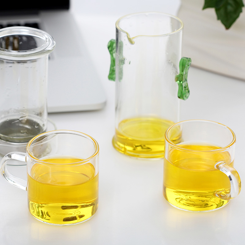 耐热玻璃杯子加厚透明水杯家用带把杯功夫茶杯品茗杯大容量主人杯 - 图1