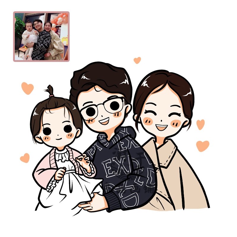 手绘头像定制q版代画情侣照片动漫卡通形象漫画人物设计立牌logo