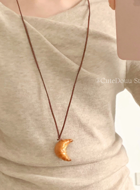 CuteDouu 烘焙面包系列 可可爱爱～定制款手工烘烤面包项链毛衣链