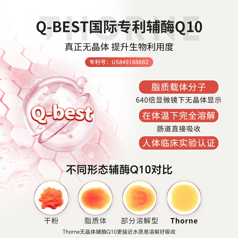 Thorne悦恩无晶体辅酶q10胶囊保护心脏美国原装进口备孕健康SP624
