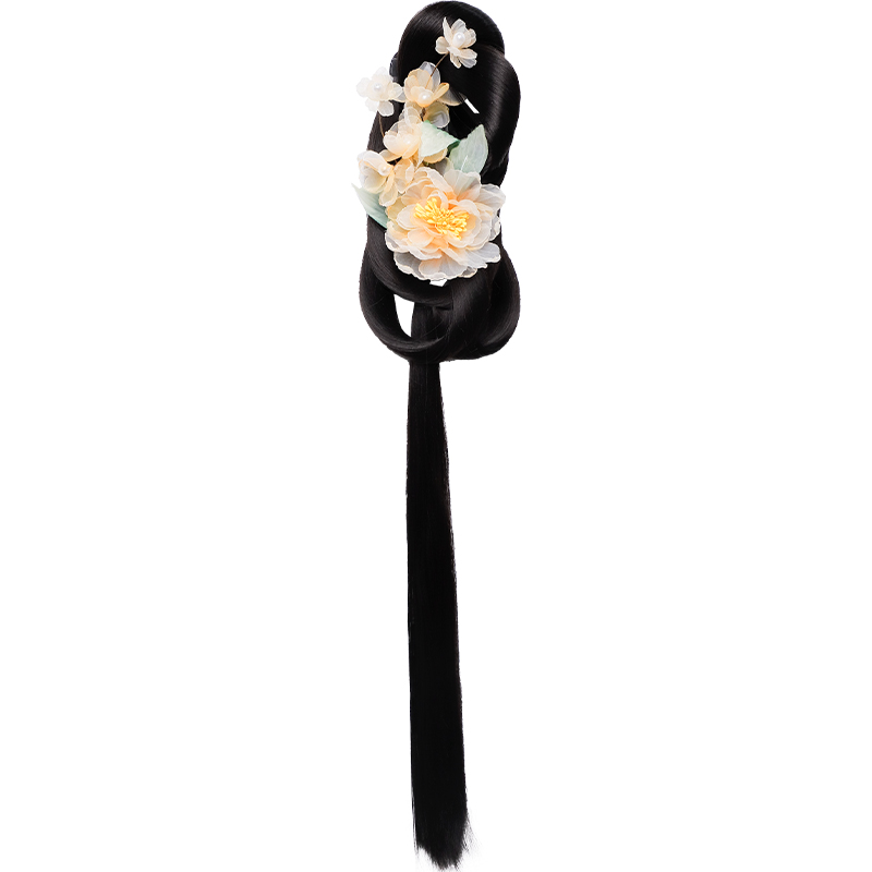 古风假发包两侧发髻盘发造型清汉女古装抓夹晚清头饰旗袍发型垫发 - 图3