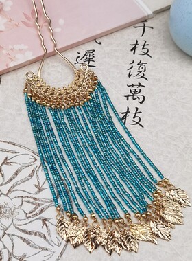 汉服头饰宋制发钗U钗流苏步摇发簪古代少女后发压对簪古风发饰