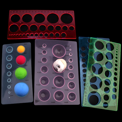 超轻粘土diy手工取泥器 半圆形球形模具压模衡量尺黏土调色盘 - 图2