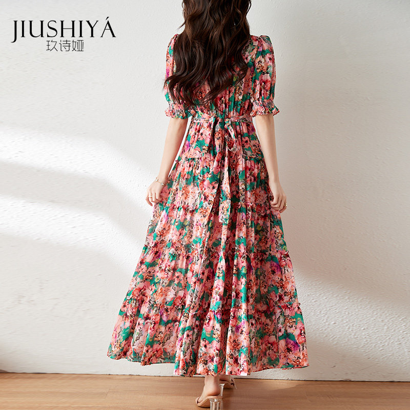 玖诗娅新款杭州桑蚕丝时尚女连衣裙 玖诗娅连衣裙