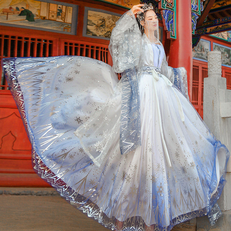 女中国风超仙古装正品原创白菜汉服 月梳茼汉服