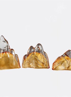 现代新中式假山玻璃装饰品别墅样板房电视柜玄关家Z居装饰摆设