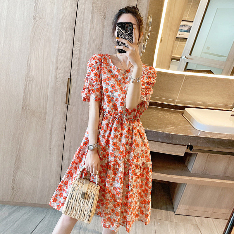 法式桔梗复古收腰显瘦气质连衣裙 紫陌悠连衣裙