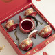 Enamel tea cup wedding bowls and chopsticks set