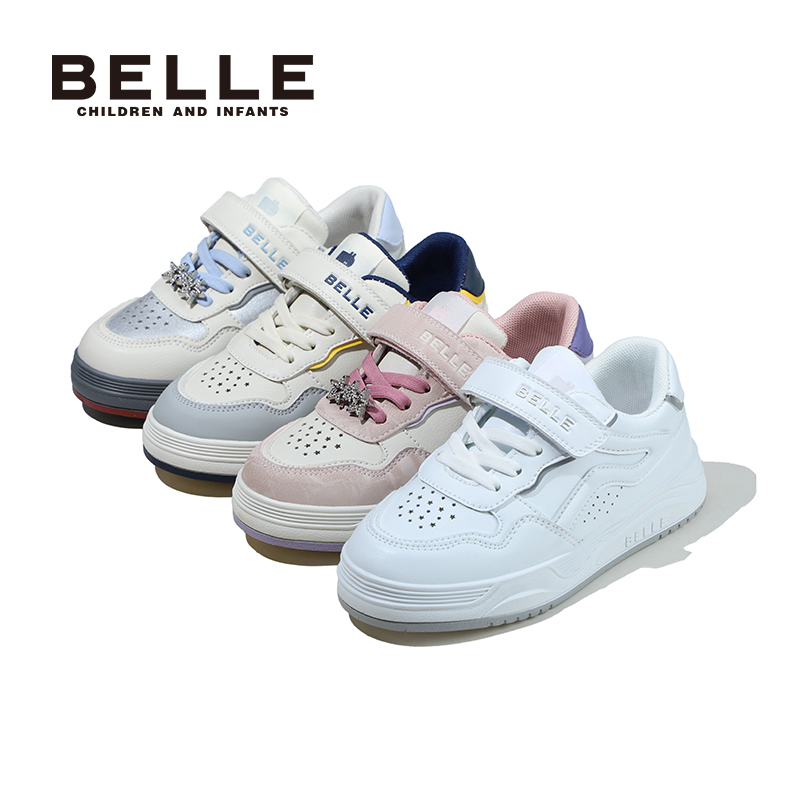 百丽童鞋春季时尚百搭儿童板鞋女童轻便软底透气休闲鞋男童宝宝鞋 - 图3