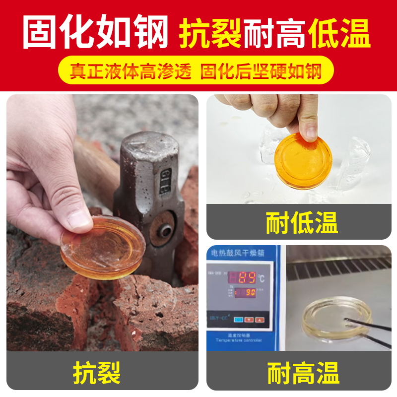 混凝土裂缝修补剂水泥路面地坪裂缝剂楼板地面超渗透灌缝胶裂纹复