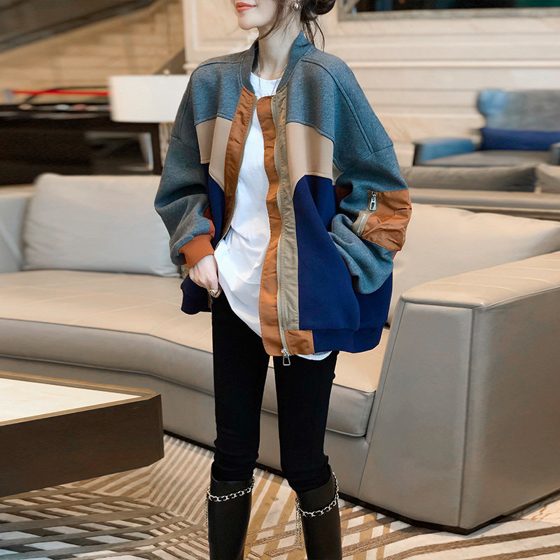 休闲棒球服短款宽松大码爆款夹克 赛美意女装短外套