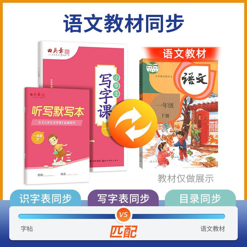 田英章小学生同步字帖一二年级上册人教版语文课本同步生字描摹练字帖三四五六年级下册楷书笔画笔顺每日一练小学生寒暑假预习字帖