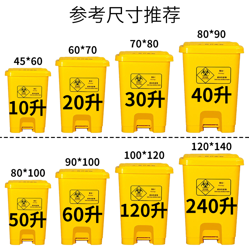 医疗垃圾袋黄色诊所用大号加厚医用废弃物小号背心手提式塑料袋子 - 图3