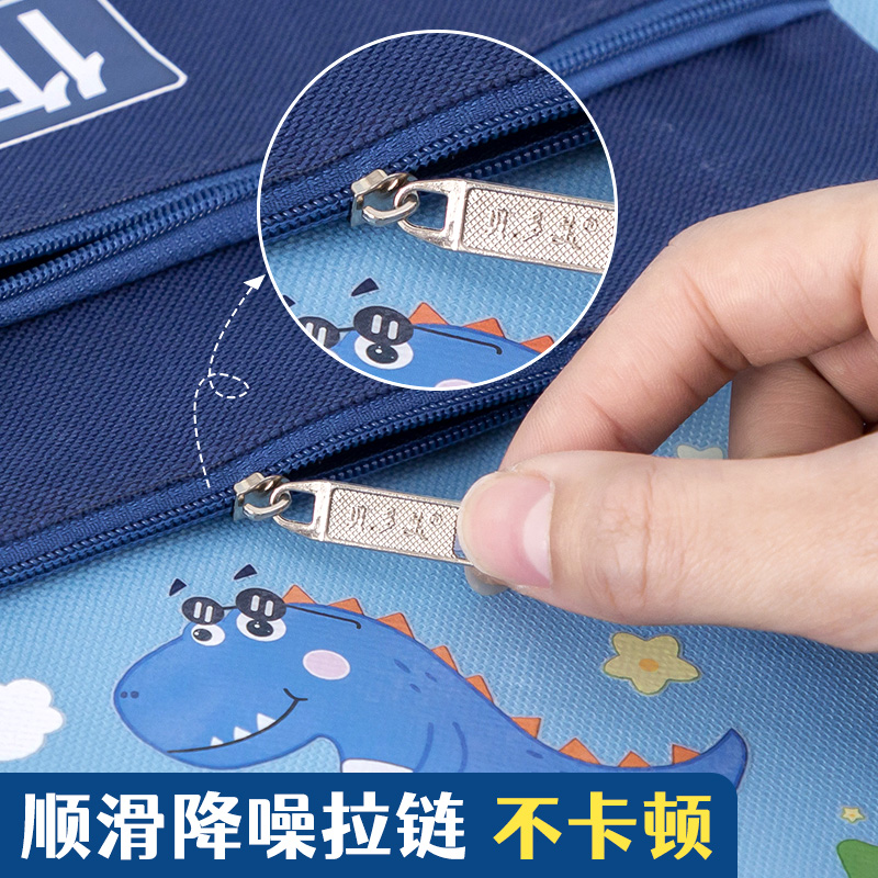学科分类文件袋收纳拉链式学生用档案中男女小学生科目试卷收纳卷子装作业文具a4资料大容量手提袋子帆布防水