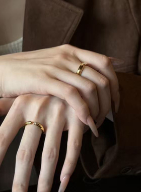 5D黄金点钻泥鳅背戒指女999足金镶嵌开口新款纯金指环送女友礼物