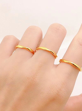 微奢妙珠女款足金黄金戒指