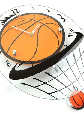 NBA篮球星挂钟创意静音钟表时尚客厅个性卧室装饰石英摇摆时钟