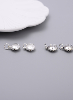 S925纯银小银鱼手工挂坠
