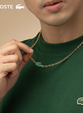 LACOSTE/鳄鱼ARTHOR系列人造水晶小鳄鱼O链钢质手链项链