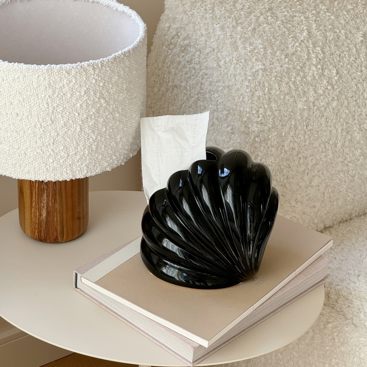 纸巾盒客厅高档轻奢中古风新款餐桌纸抽盒陶瓷家用纸巾抽桌面摆件 - 图1