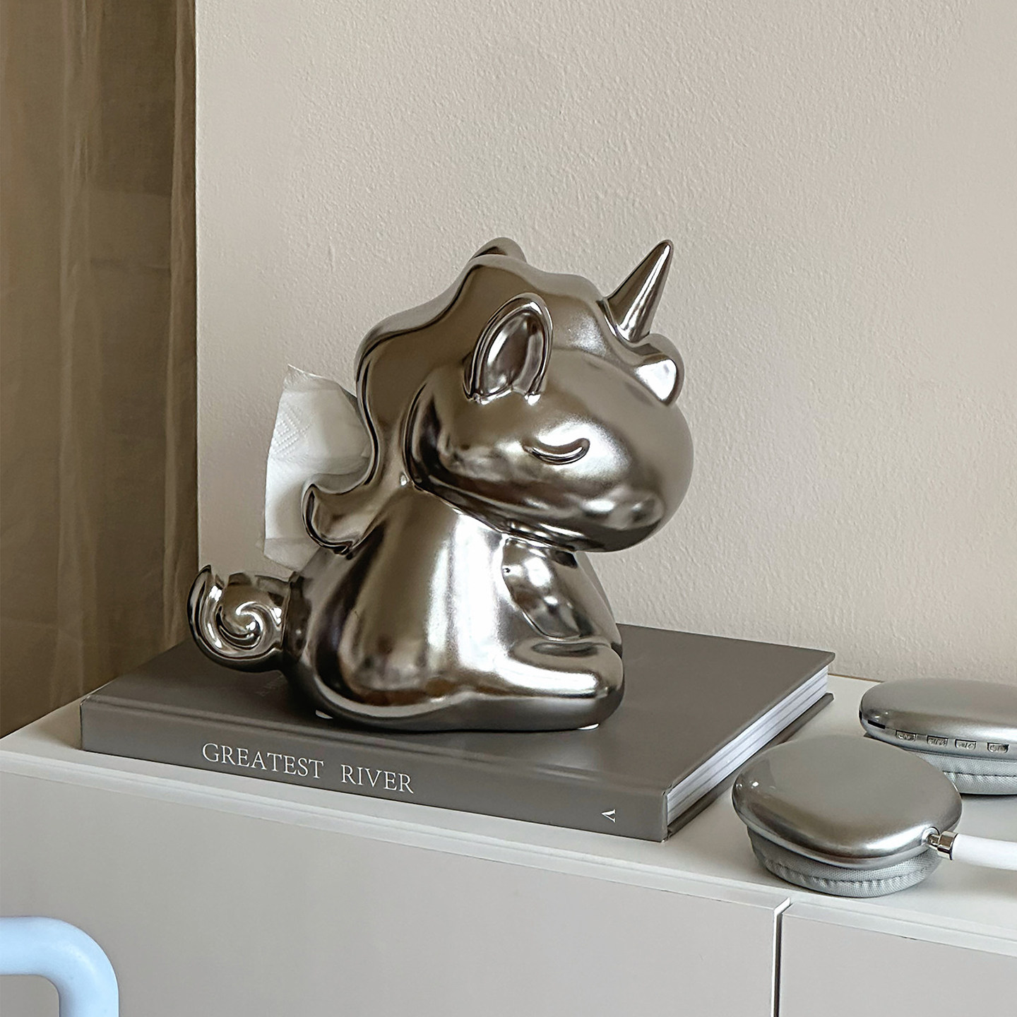 创意轻奢独角兽陶瓷纸巾盒卡通可爱抽纸盒客厅桌面卧室装饰品摆件,淘宝优惠券,粉丝福利购,淘宝优惠卷