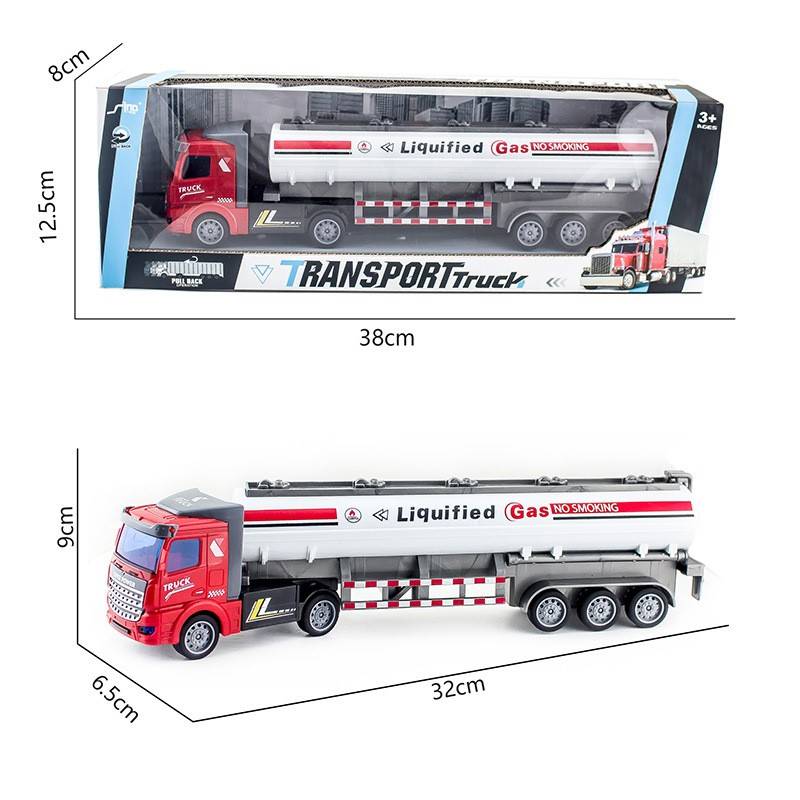 儿童大卡车玩具油罐车男孩模型货柜车大号半挂式重型运输车翻斗车-图3