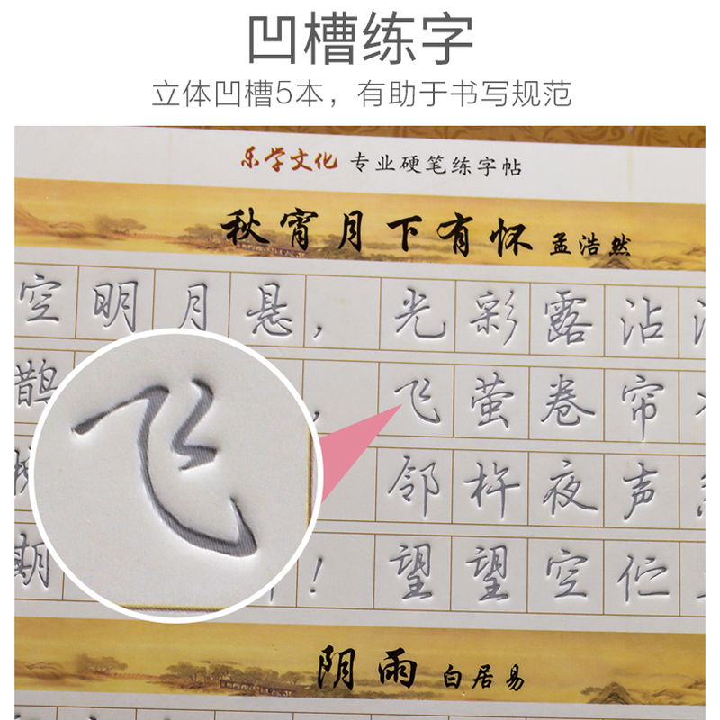 字帖行楷成人凹槽练字速成硬笔书法练字本成年男大学生女生字体文艺漂亮21天练字神器反复使用初学者手写行书入门基础钢笔练字帖贴