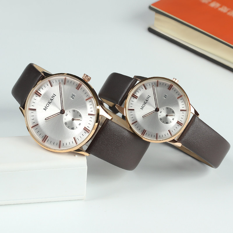 mokani情侣国产石英简约夜光男女表 mokani国产腕表