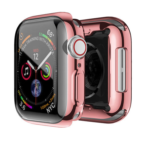 适用apple watch8/9保护壳s7全包电镀TPU苹果s8手表iwatch7/6/4/3/5/SE软硅胶透明s6/s9保护套49mm智能配件s5-图2