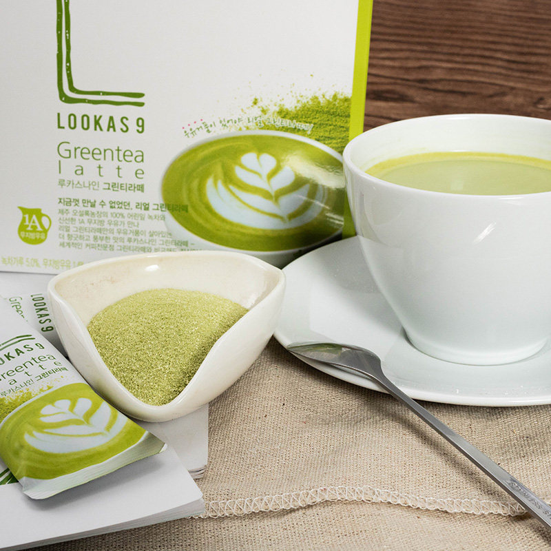 韩国进口南阳富然池Lookas9抹茶绿茶红茶拿铁咖啡脱脂牛奶 30条装