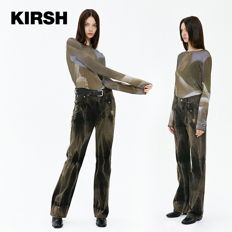 kirsh2020年秋冬新款大樱桃牛仔裤 kirsh海外休闲裤