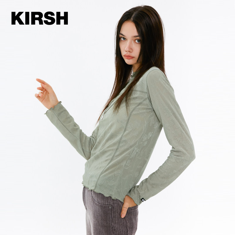 kirsh2020年秋冬新款大樱桃t恤 kirsh海外蕾丝衫/雪纺衫