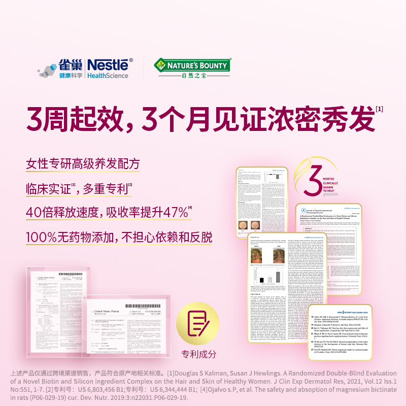 【新品】自然之宝密发胶囊专利护发硅+生物素养发复合维生素b族*3