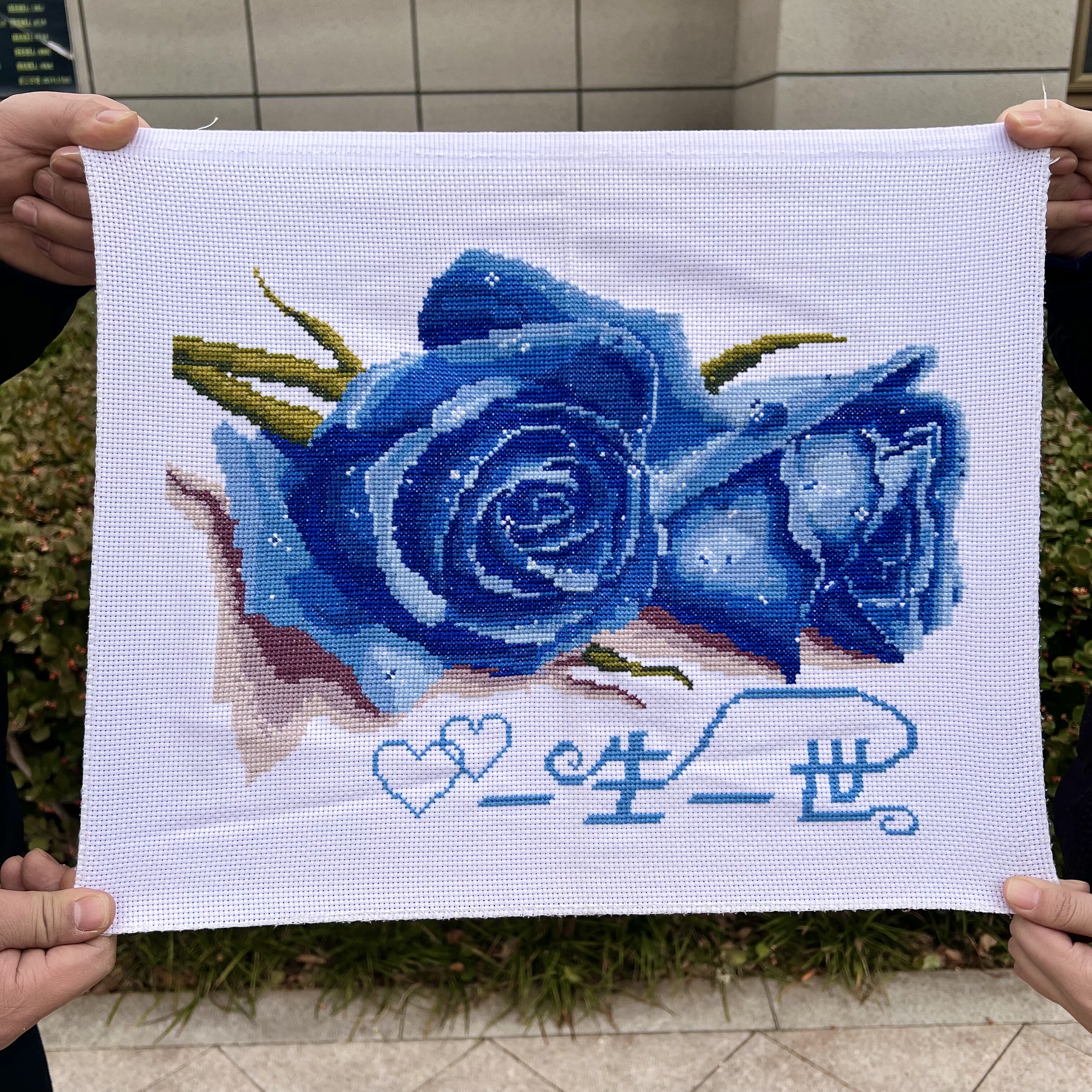 纯手工绣好的十字绣成品新款一生一世玫瑰花紫色红色蓝色结婚小幅,淘宝优惠券,粉丝福利购,淘宝优惠卷