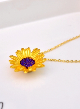 向日葵花朵耳夹925银针时尚饰品