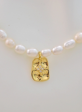 日韩风街拍ins天然巴洛克珍珠