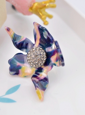 欧美风街拍软陶圆球百合花戒指