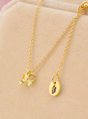 清仓百搭欧美蝴蝶结短款珍珠项链