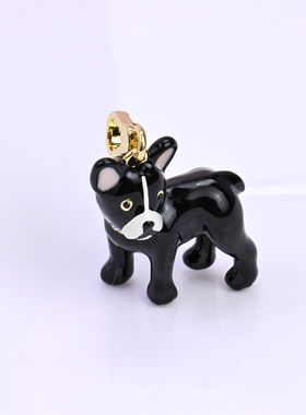 女重工珐琅釉彩镶钻狗狗吊坠挂件