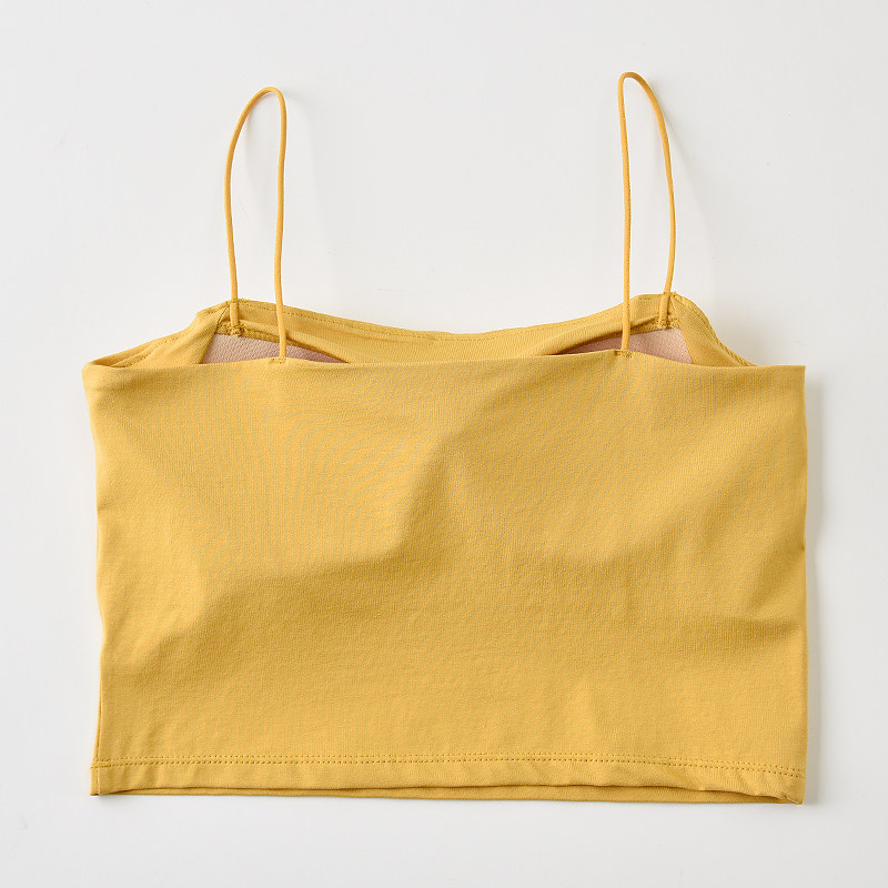 小女带胸垫一字领美背内搭外穿吊带 寻斑吊带/背心/T恤