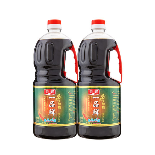 奇峰一品鲜酱油特级大桶黄豆家用红烧煲仔饭美极鲜生抽1.6L*2瓶 - 图2