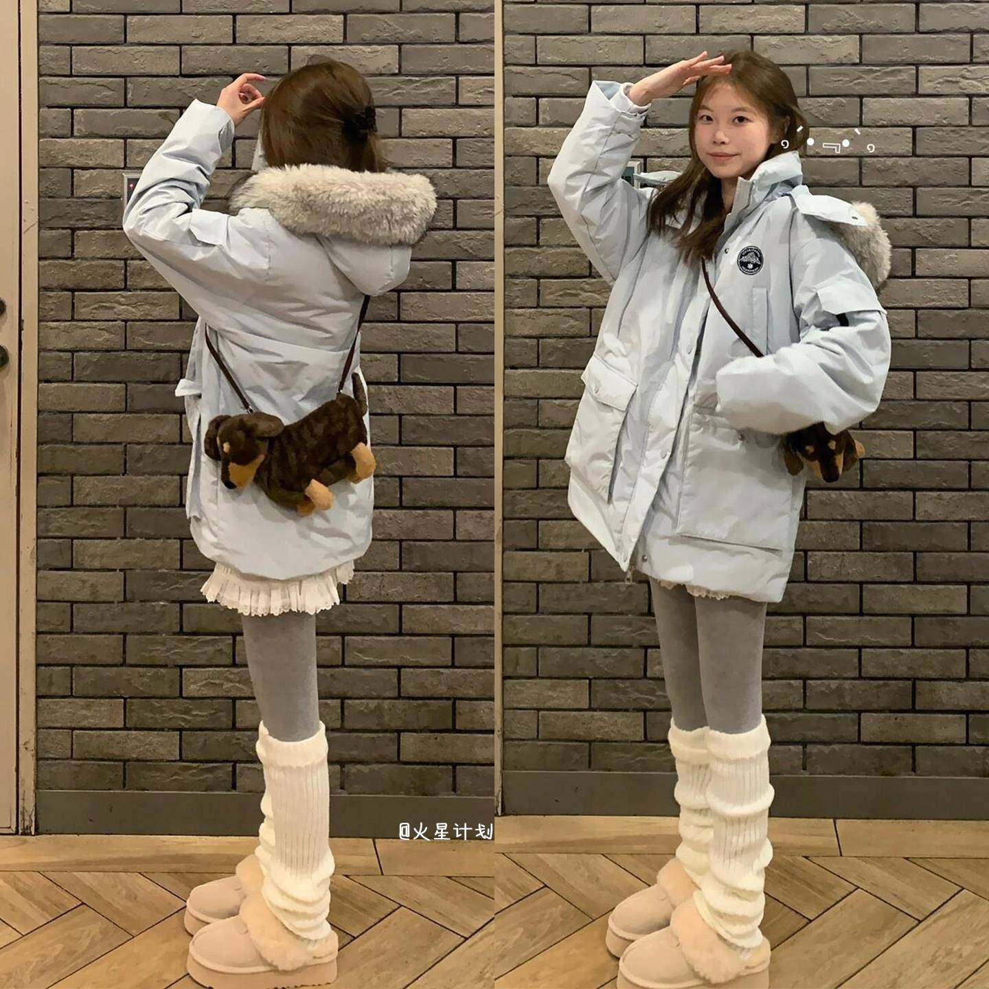 派克服外套2025新款高级感冰川蓝加绒加厚棉衣棉服女工装毛领棉袄,淘宝优惠券,粉丝福利购,淘宝优惠卷