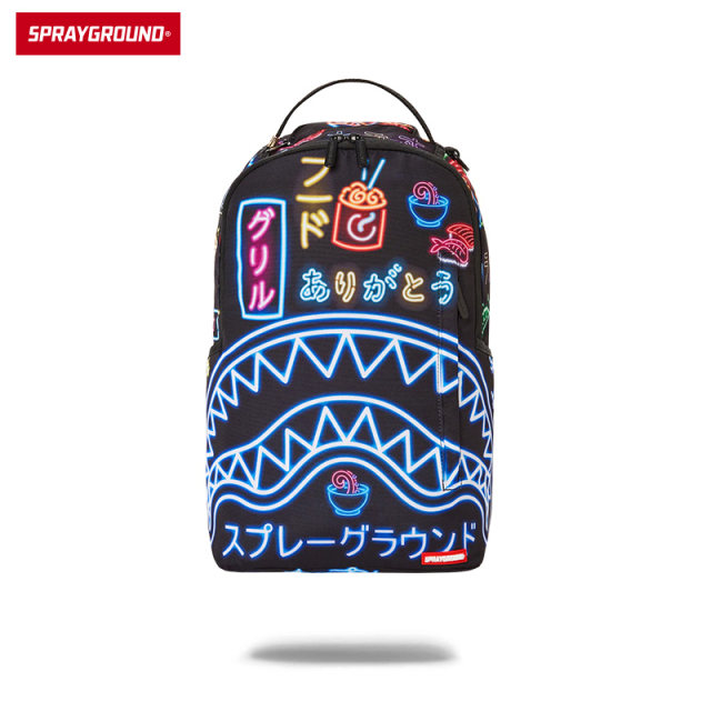 SprayGround 包包霓虹双肩包潮鲨鱼嘴大容量背包男女学生书包