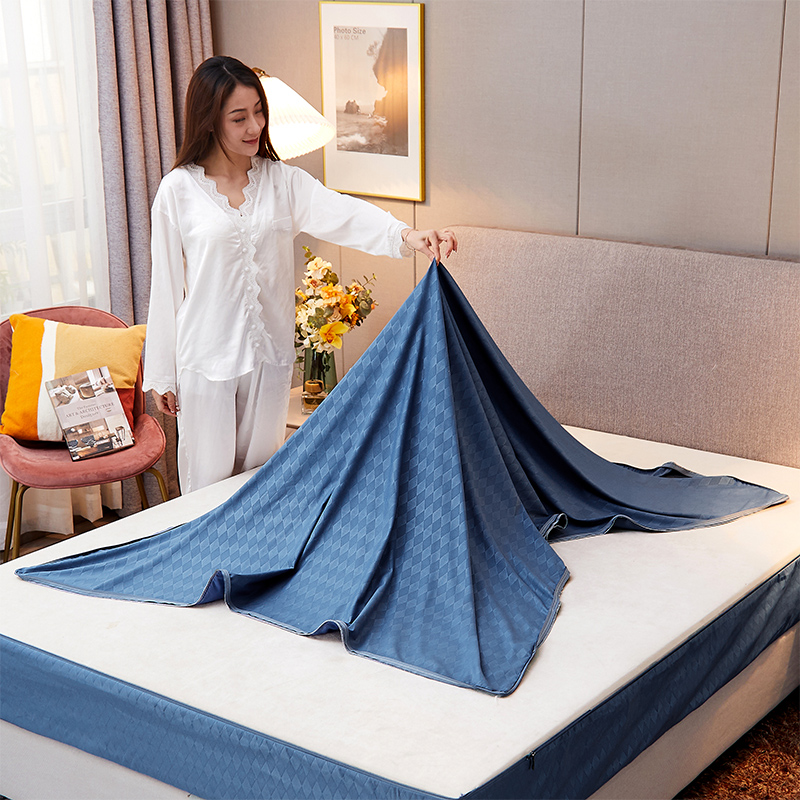 六面全包床笠单件拉链式床垫套席梦思保护套防滑固定可定制床罩 - 图2