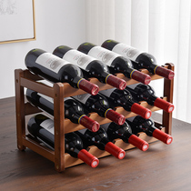 Red Wine Rack Swing Piece Wine Shelf Solid Wood Home Small Modern Minima Red Wine Cabinet Show Red Wine Plaid