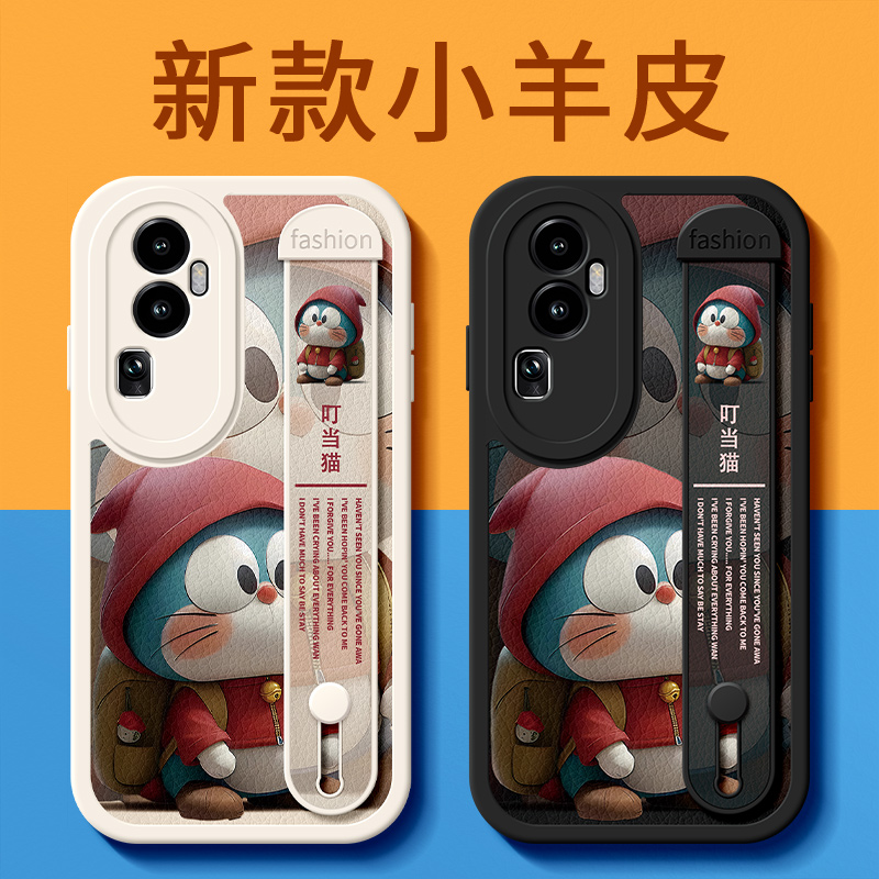 适用OPPO Reno10手机壳Reno9帽子叮当猫Reno8皮纹Reno7腕带oppoReno4支架Reno6新Pro女款Reno5K保护套SE硅胶3 - 图1