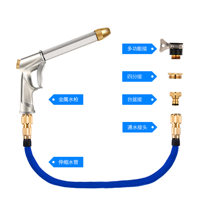 浇花神器高压洗车水枪冲洗庭院伸缩水管洒水喷头浇水家用浇菜院子