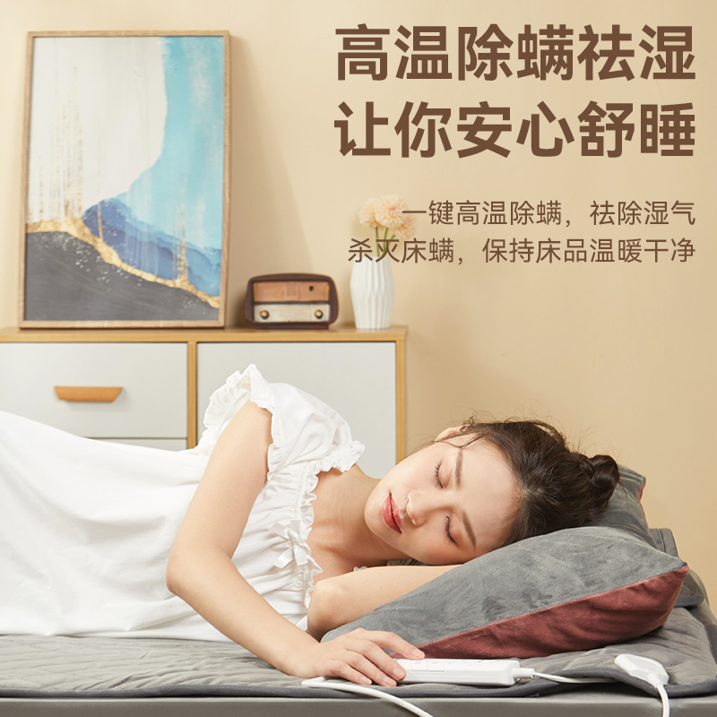 美菱电热毯双人双控智能调温速热防水2023新款家用定时除螨电褥子
