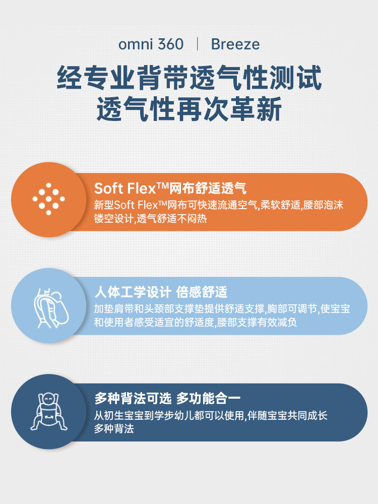 美国ergobaby breeze二狗透气背带 BABYSLAND母婴海外背带/背袋